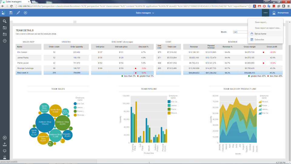 screenshot of IBM Cognos Analytics